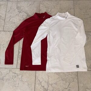 Nike Pro Long Sleeve Compression Mens XL Red And White Shirts Bundle Of 2 Spots